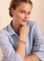Preview: Zwei pfirsichfarbene Mondsteinarmbandänder mit Plättchen als Set kombiniert