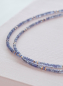 Preview: Feine Kette in facettierten Iolith Rondellen, kombiniert mit kleinen Perlen in 925 Sterling Silber rosé vergoldet.