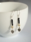 Preview: Bicolor Ohrringe Silber Gold mit kleinem Herz
