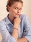 Preview: Zwei pfirsichfarbene Mondsteinarmbandänder mit Plättchen als Set kombiniert