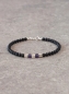 Preview: Unisexarmband in Onyx mit Amethyst- und Silberwürfeln