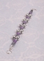 Preview: Statement Armband mit Sterling Silber Kugeln in 10 mm, hell grauem Satinband und feinem Makramee