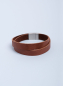 Preview: ​​​​​​​​​​​​​​Herrenarmband aus Cognac farbenem Naturleder mit Magnetverschluss