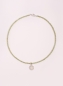 Preview: Facettierte Peridotkette mit Ornament Anhänger in 925 Sterling Silber