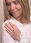Preview: Elastischer Ring mit facettierten Sterling Silber Elementen und Onyx Anhänger