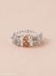 Preview: Zwei elastische Ringe in Sterling Silber, Labradorit und Kristallelement als Set kombiniert