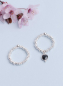 Preview: Elastischer Ring mit facettierten Sterling Silber Elementen erhältlich mit und ohne Onyx Anhäger