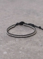 Preview: Armband in 3 mm Silberkugeln und schwarzem Lederband