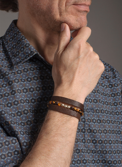 Preview: Wickelarmband für Herren mit Magnetverschluss
