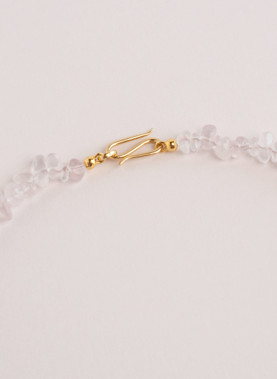 Rosenquarz Kette mit hochwertigem S-Haken Verschluss