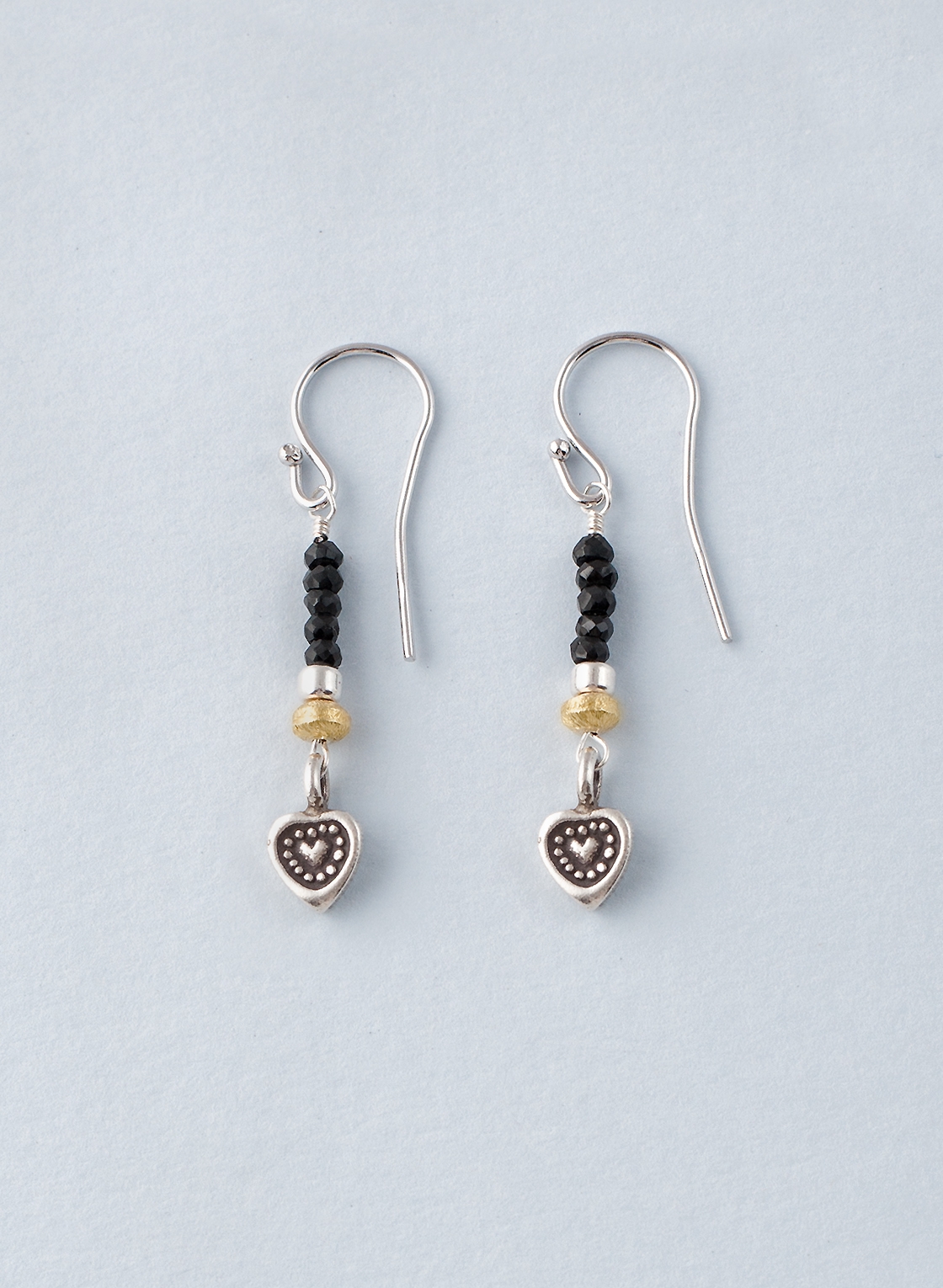 Ohrhänger Bicolor Gold Silber mit Spinell