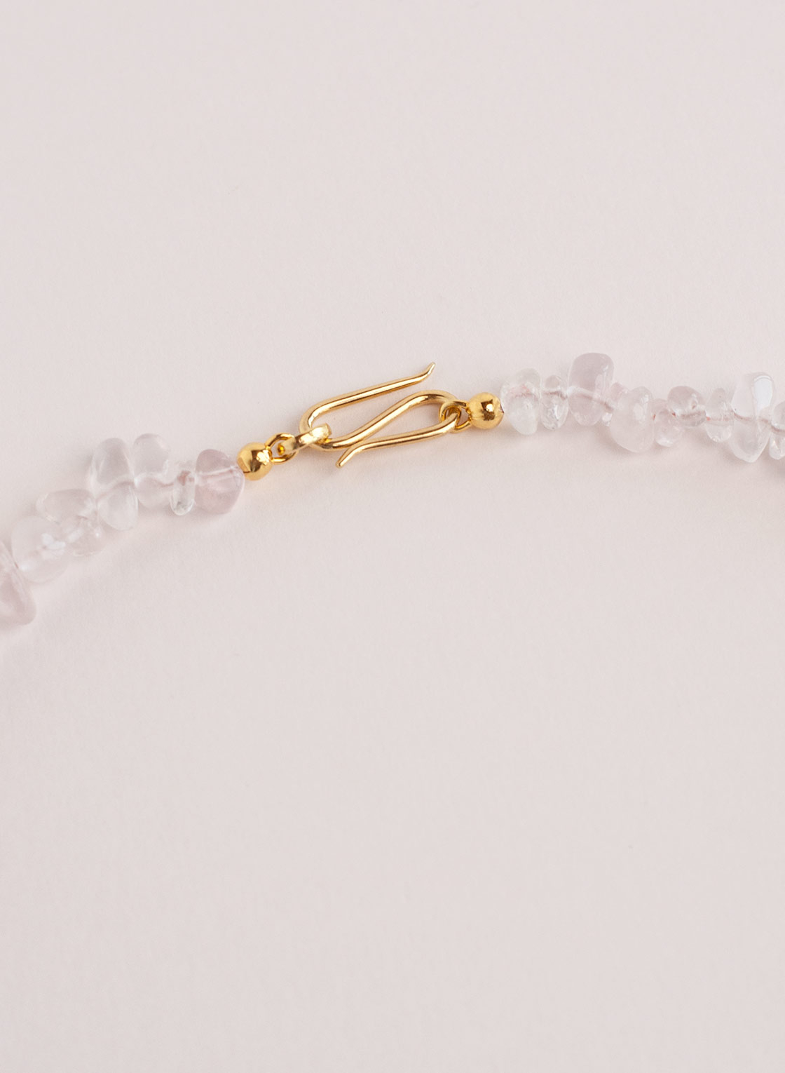 Rosenquarz Kette mit hochwertigem S-Haken Verschluss